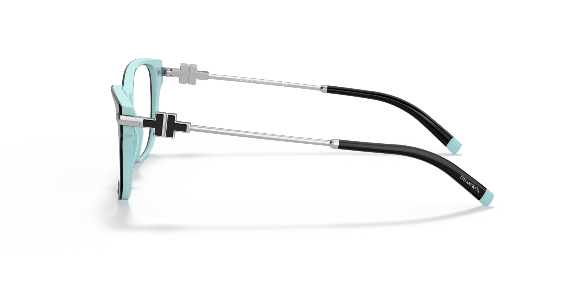 TF2207 Black On Tiffany Blue AcetateEyeglass Frames for Glasses Direct, Side View