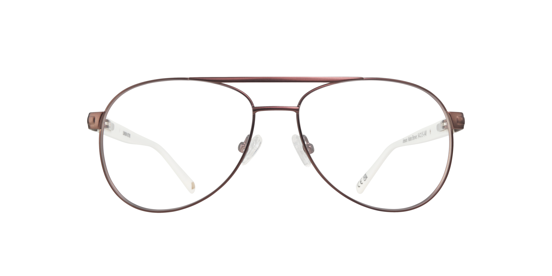 Jenson Matte Brown MetalEyeglass Frames for Glasses Direct, Front View