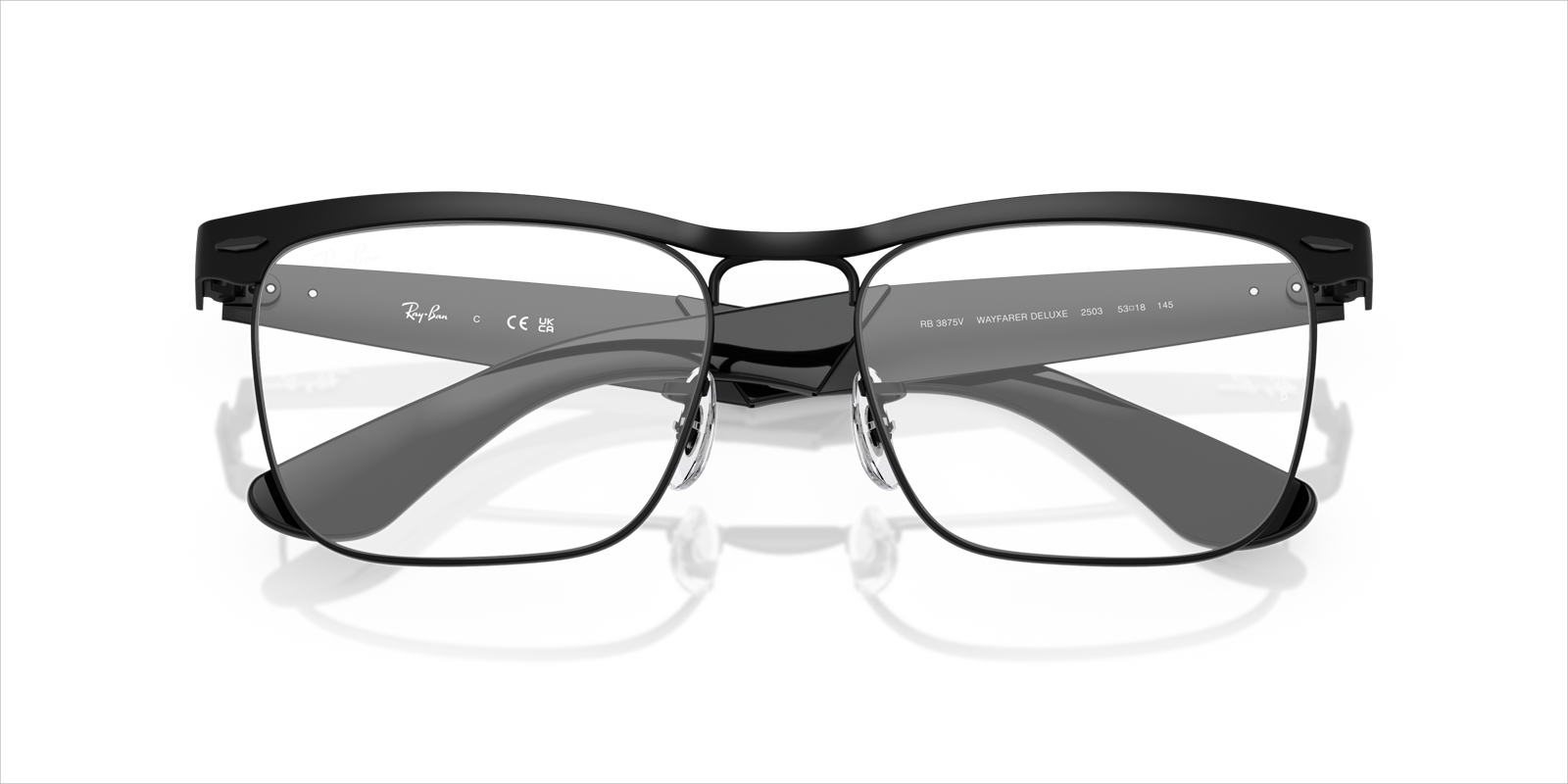 RB3875V Matte Black MetalEyeglass Frames for Glasses Direct, Closed View