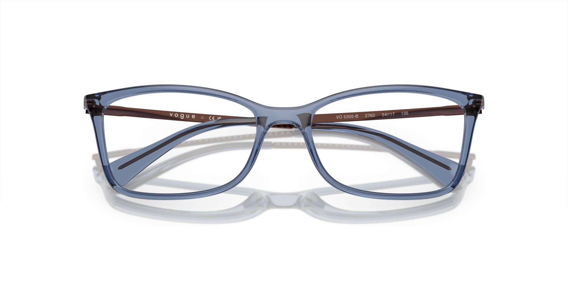VO5305B Transparent Blue PlasticEyeglass Frames for Glasses Direct, Closed View