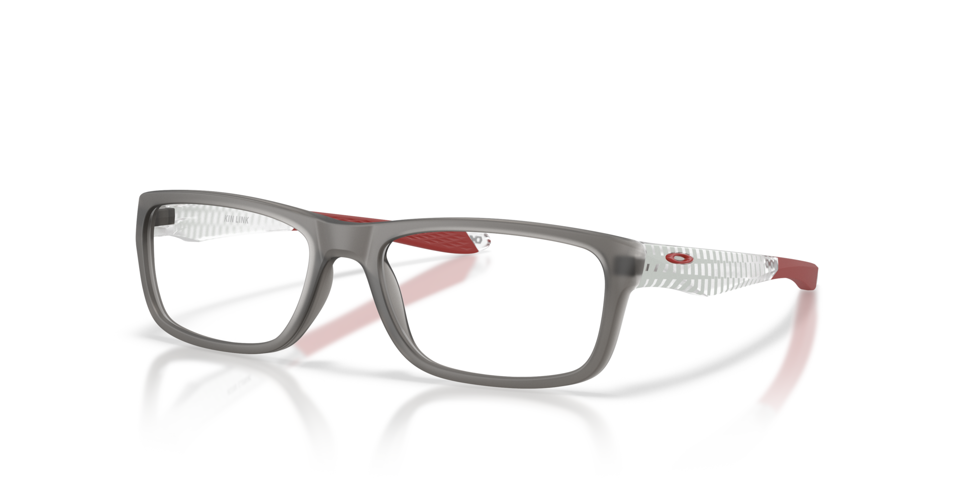 Kin Link Basecamp Collection Matte Grey Smoke PlasticEyeglass Frames for Glasses Direct, Angle View