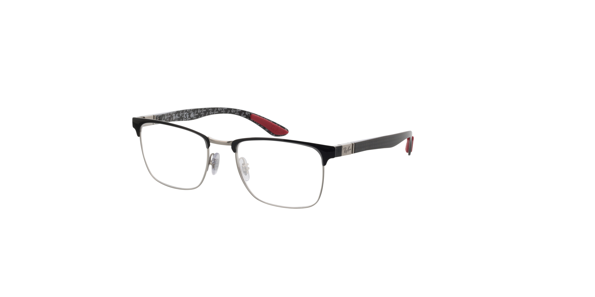 RB8421 Black On Silver MetalEyeglass Frames for Glasses Direct, Angle View