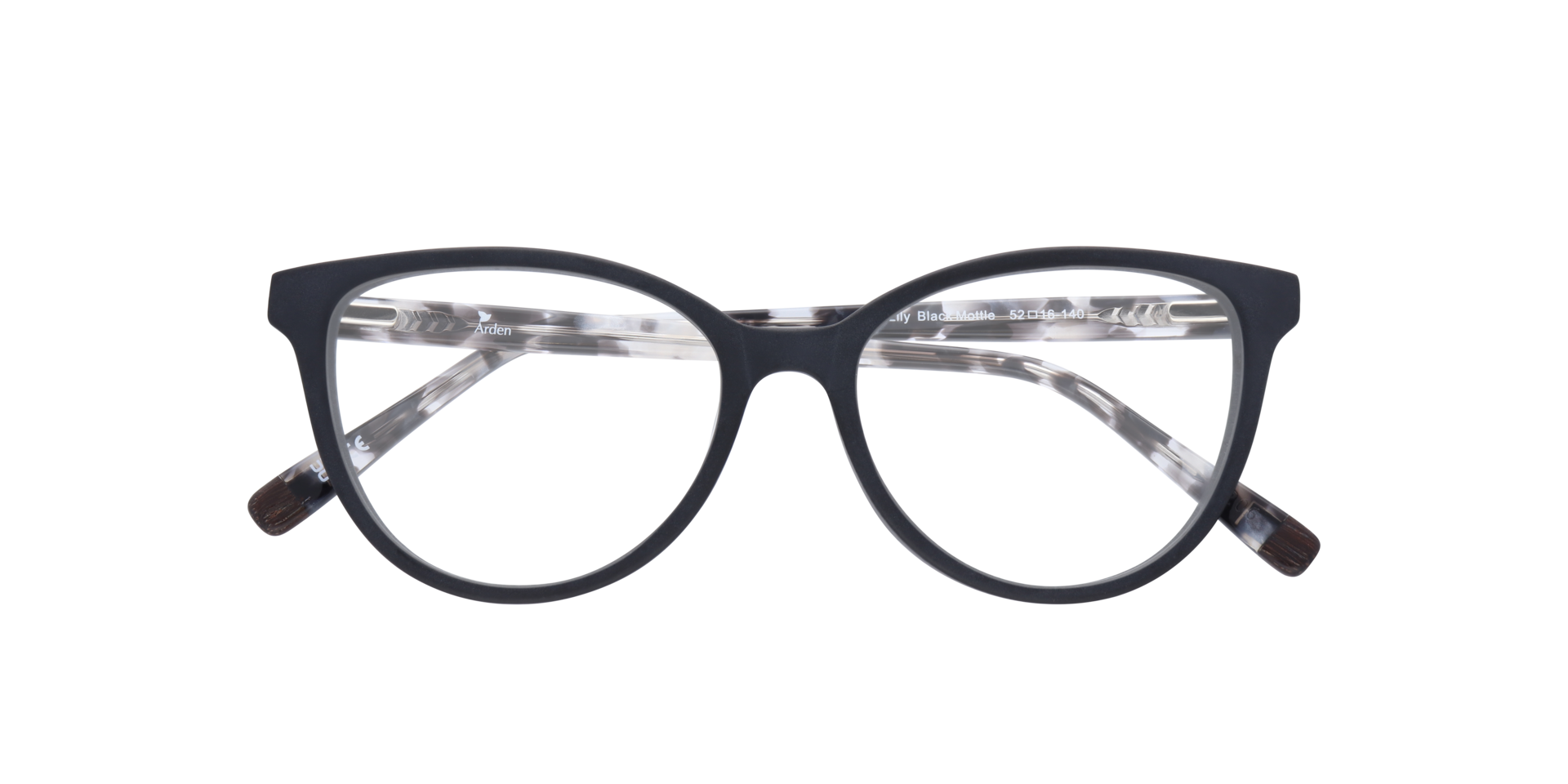 Lily Black Mottle AcetateEyeglass Frames for Glasses Direct, Closed View