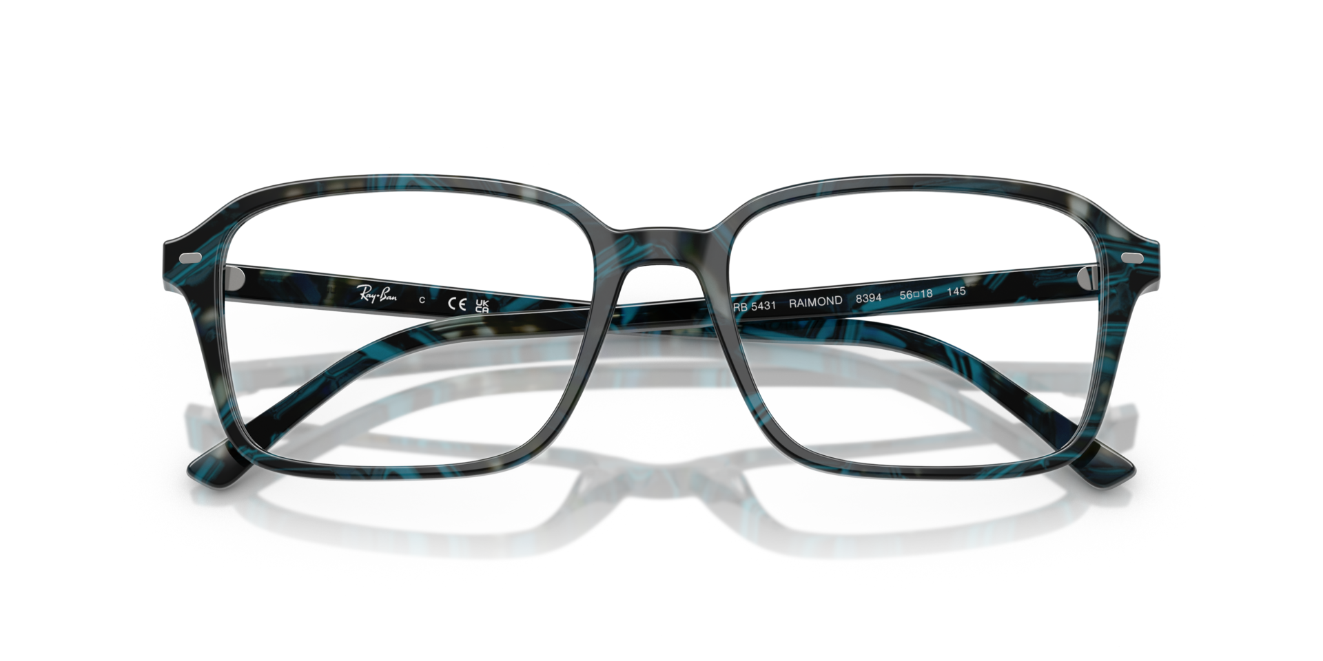 Raimond Optics Transparent Fantasy Blue & Grey AcetateEyeglass Frames for Glasses Direct, Closed View