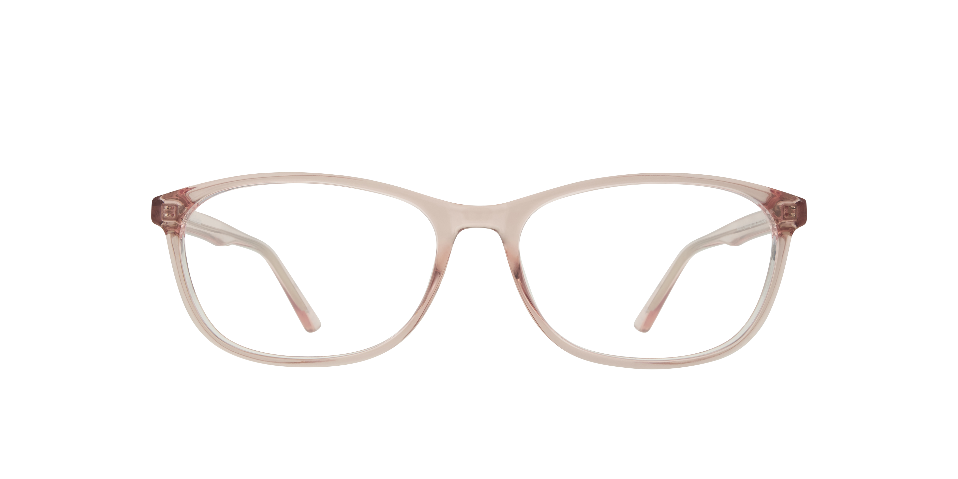 Kelby Crystal Light Pink PlasticEyeglass Frames for Glasses Direct, Front View