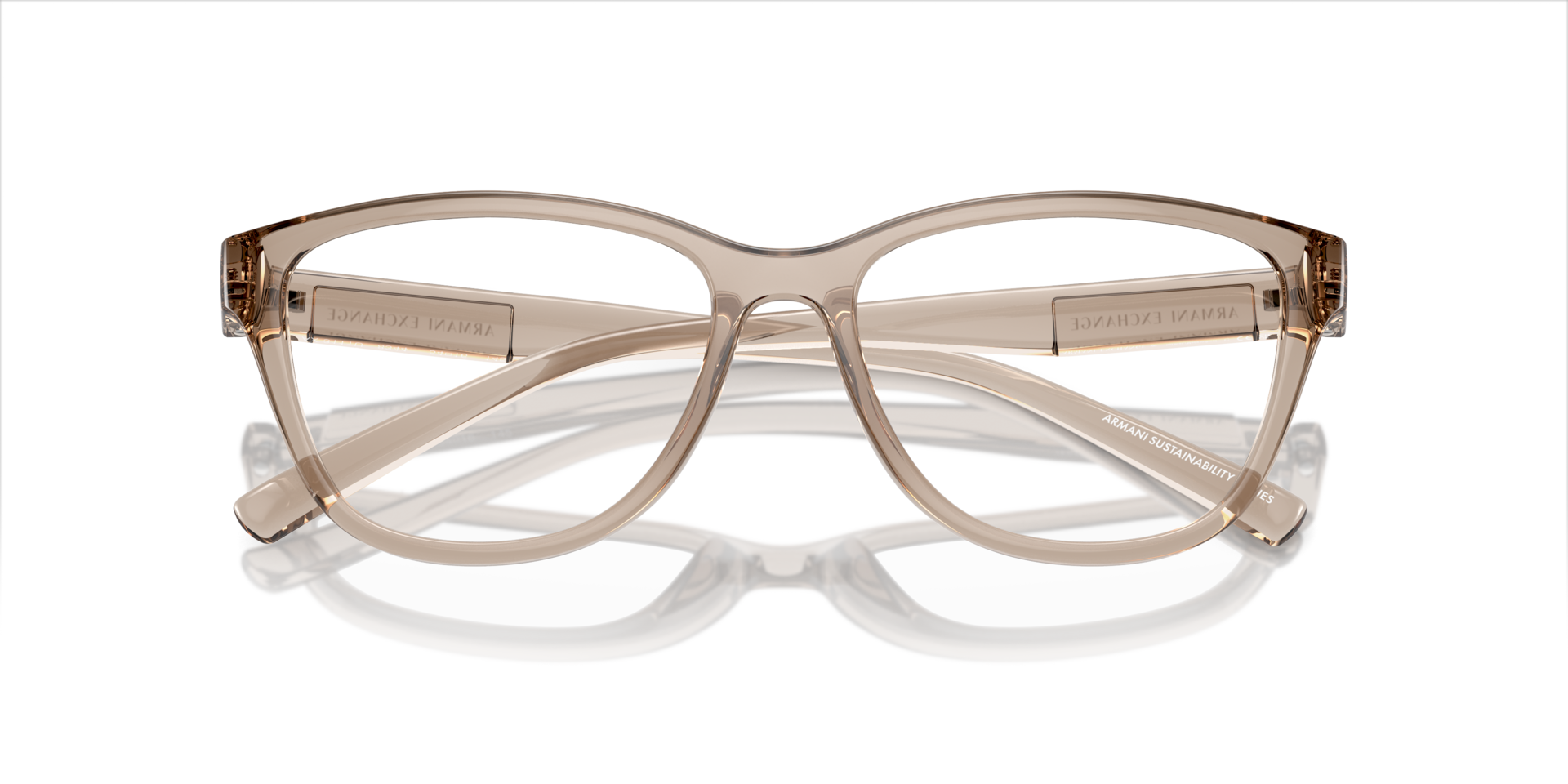 AX3111U Shiny Transparent Brown PlasticEyeglass Frames for Glasses Direct, Closed View