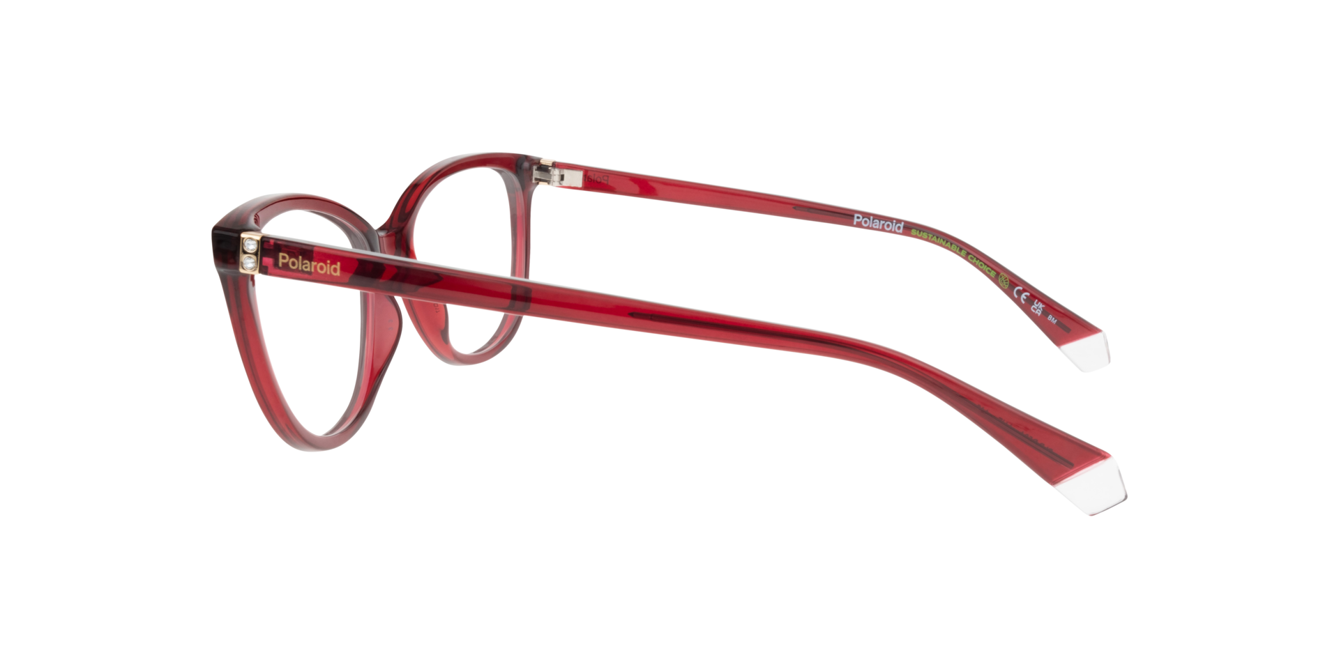 PLD D504 Burgundy PlasticEyeglass Frames for Glasses Direct, Side View