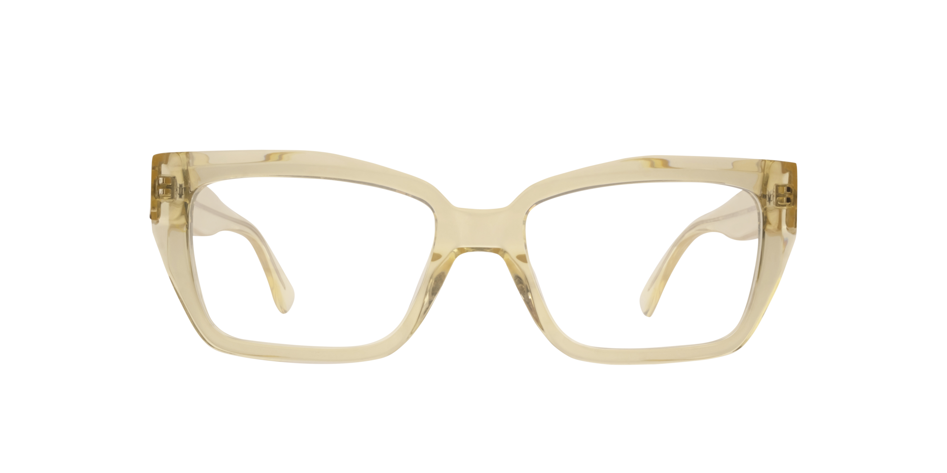 Hallie Crystal Yellow AcetateEyeglass Frames for Glasses Direct, Front View