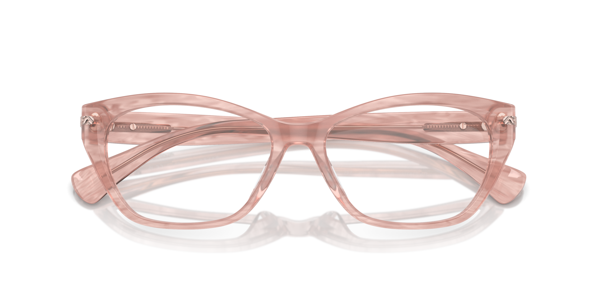 RA7161U Shiny Transparent Rose AcetateEyeglass Frames for Glasses Direct, Closed View