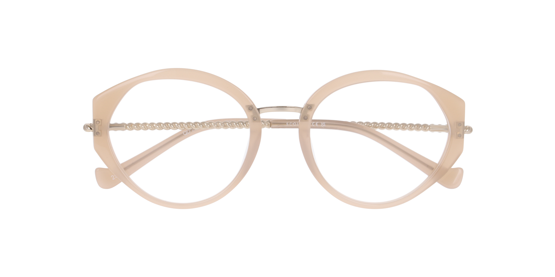 Nyla Milky Beige AcetateEyeglass Frames for Glasses Direct, Closed View