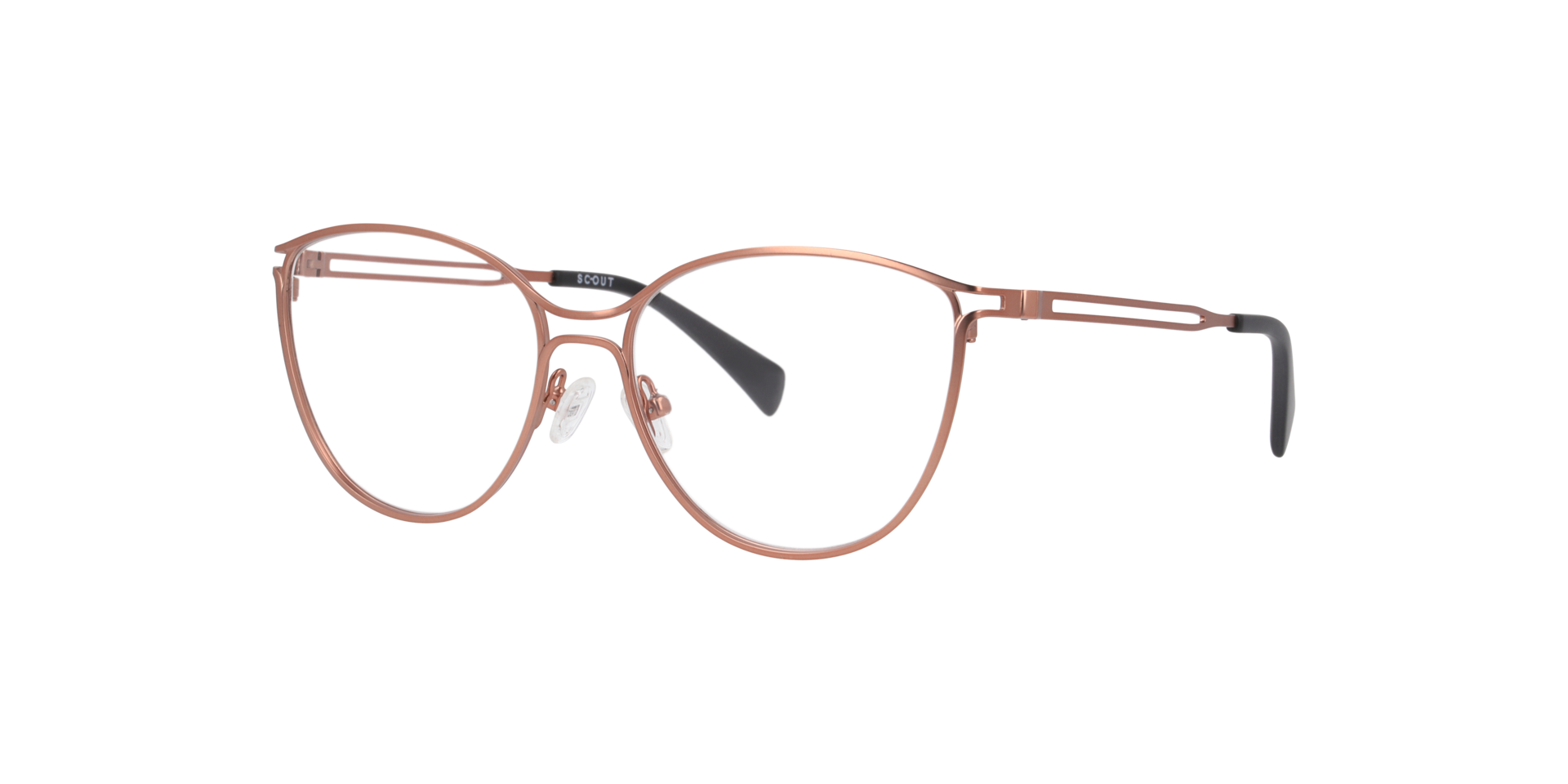 Marine Pink MetalEyeglass Frames for Glasses Direct, Angle View