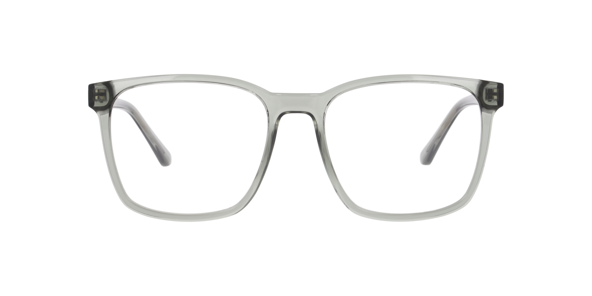 Nathan Transparent Dark Green PlasticEyeglass Frames for Glasses Direct, Front View