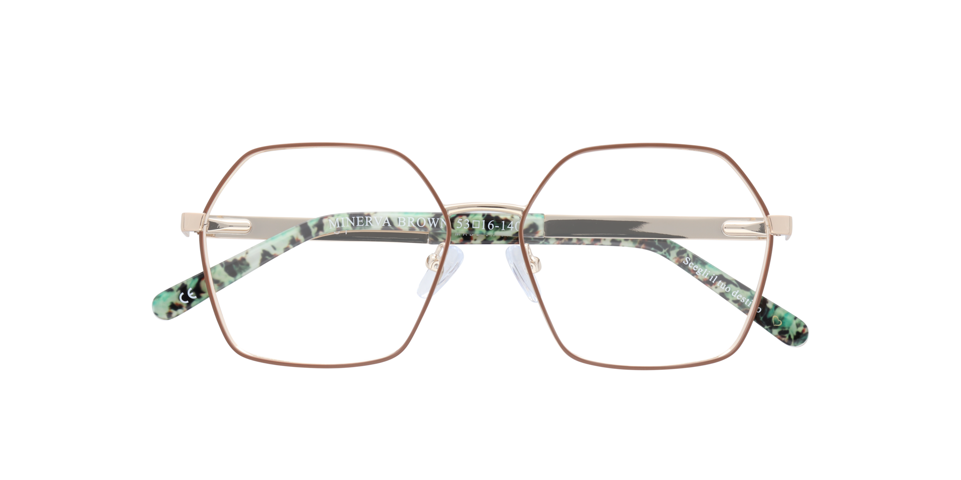 Minerva Brown MetalEyeglass Frames for Glasses Direct, Closed View
