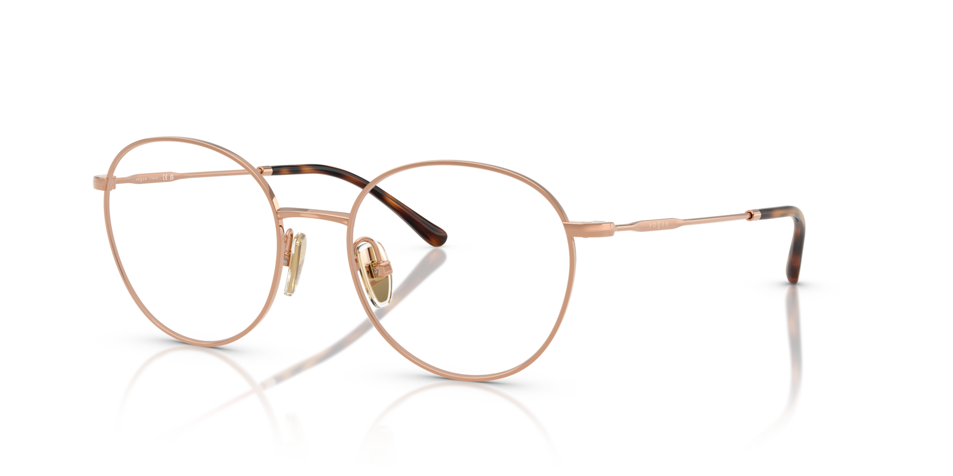 VO4280T Rose Gold TitaniumEyeglass Frames for Glasses Direct, Angle View
