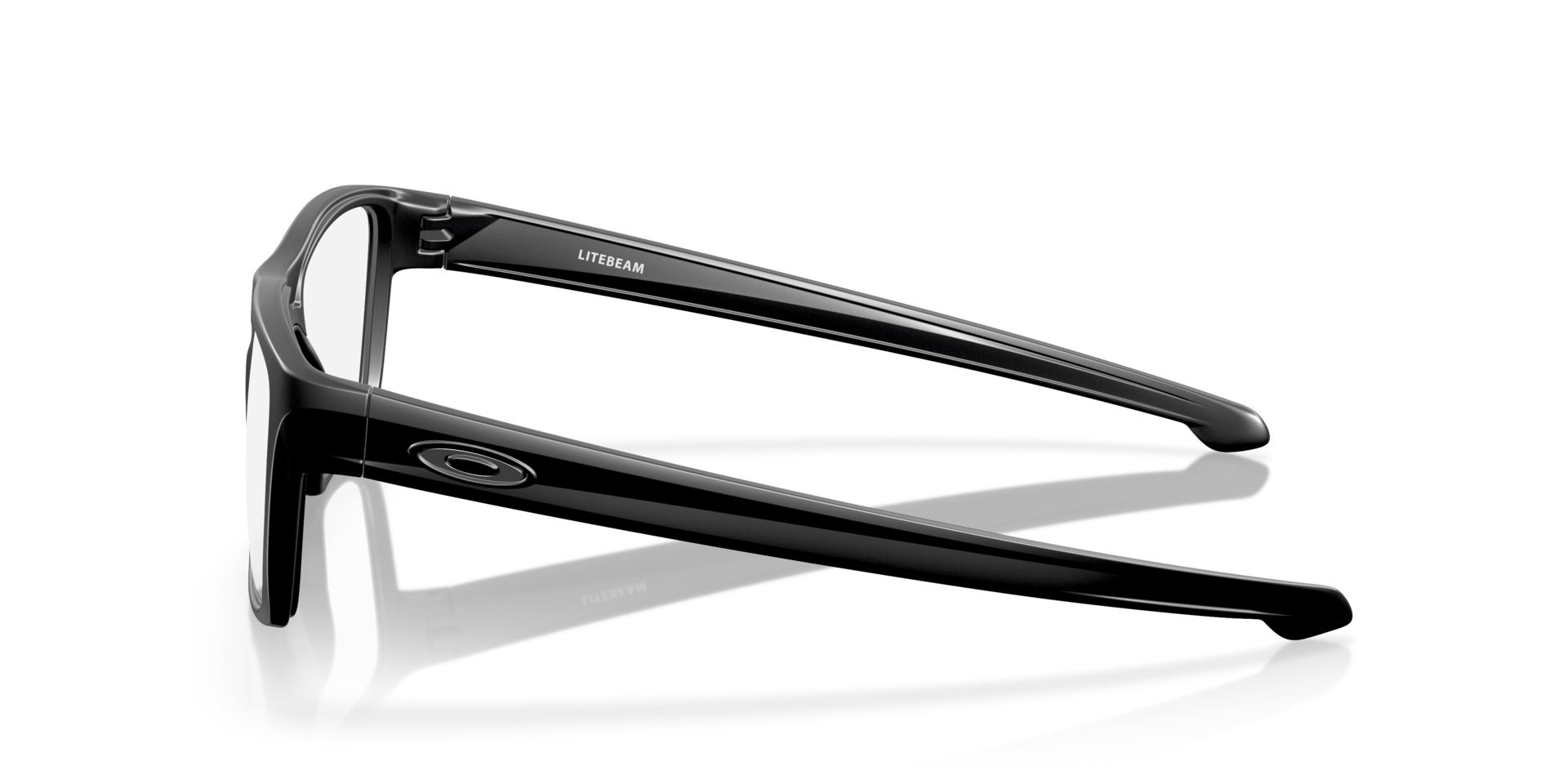 Litebeam Satin Black PlasticEyeglass Frames for Glasses Direct, Side View
