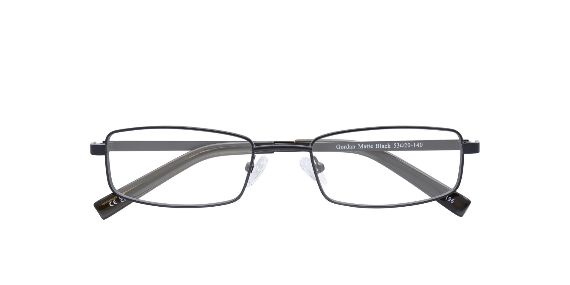 Gordan Matte Black MetalEyeglass Frames for Glasses Direct, Closed View