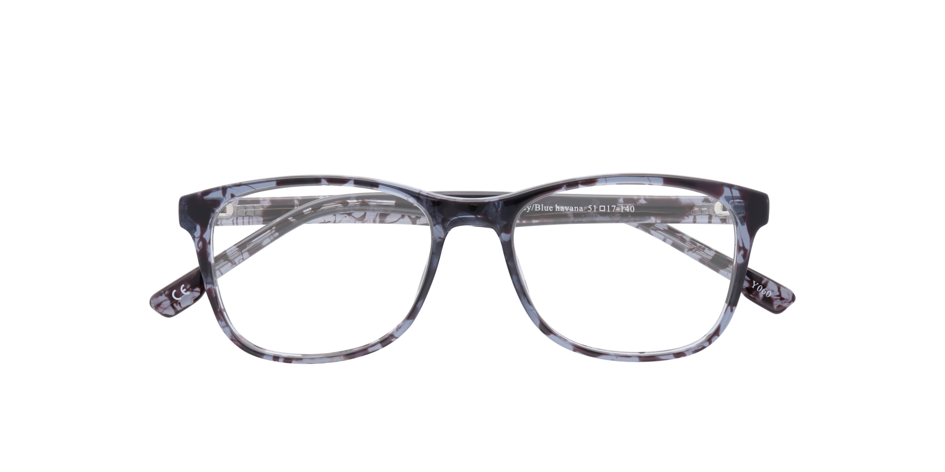 Drew Grey & Blue Havana PlasticEyeglass Frames for Glasses Direct, Closed View