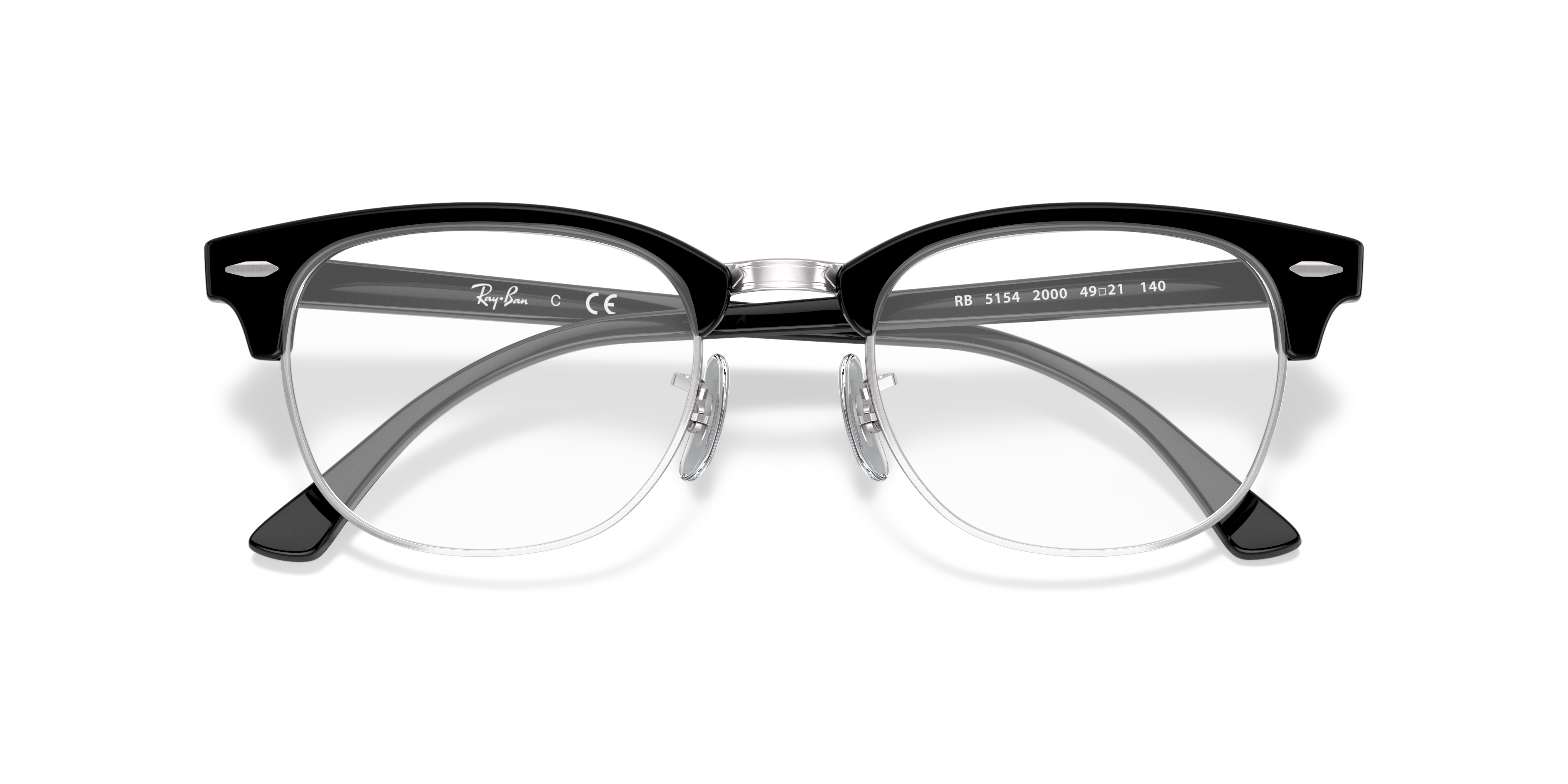 RB5154 Black On Silver AcetateEyeglass Frames for Glasses Direct, Closed View