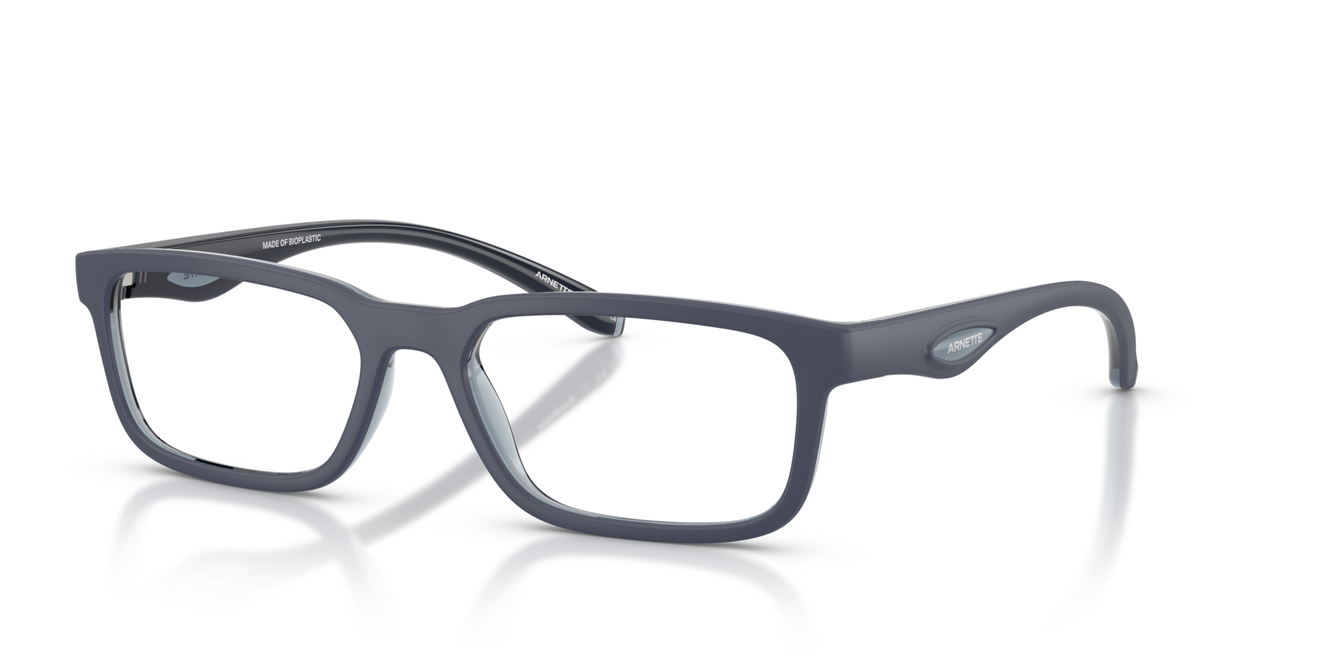 AN7283 Navy & Transparent Blue PlasticEyeglass Frames for Glasses Direct, Angle View