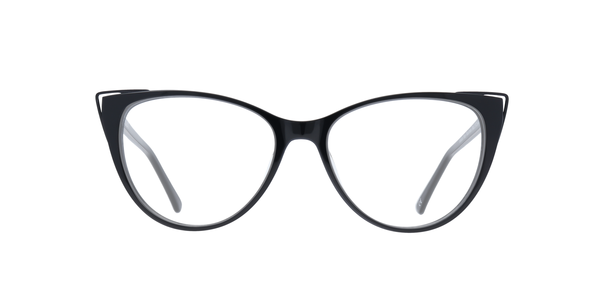 Arabella Shiny Black  &  Matte Black AcetateEyeglass Frames for Glasses Direct, Front View