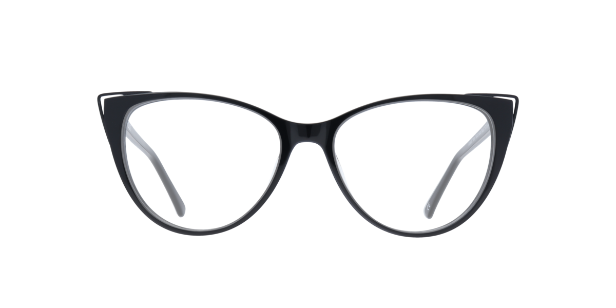 Scout Women's Shiny Black,Matte Black Shiny Black / Matte Black Cat-Eye Acetate Eyeglasses Online - Full Rim - Arabella