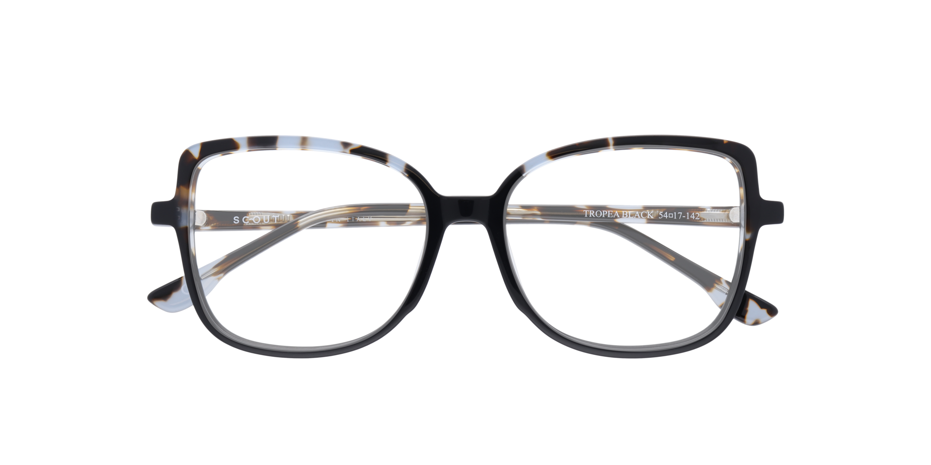 Tropea Black AcetateEyeglass Frames for Glasses Direct, Closed View