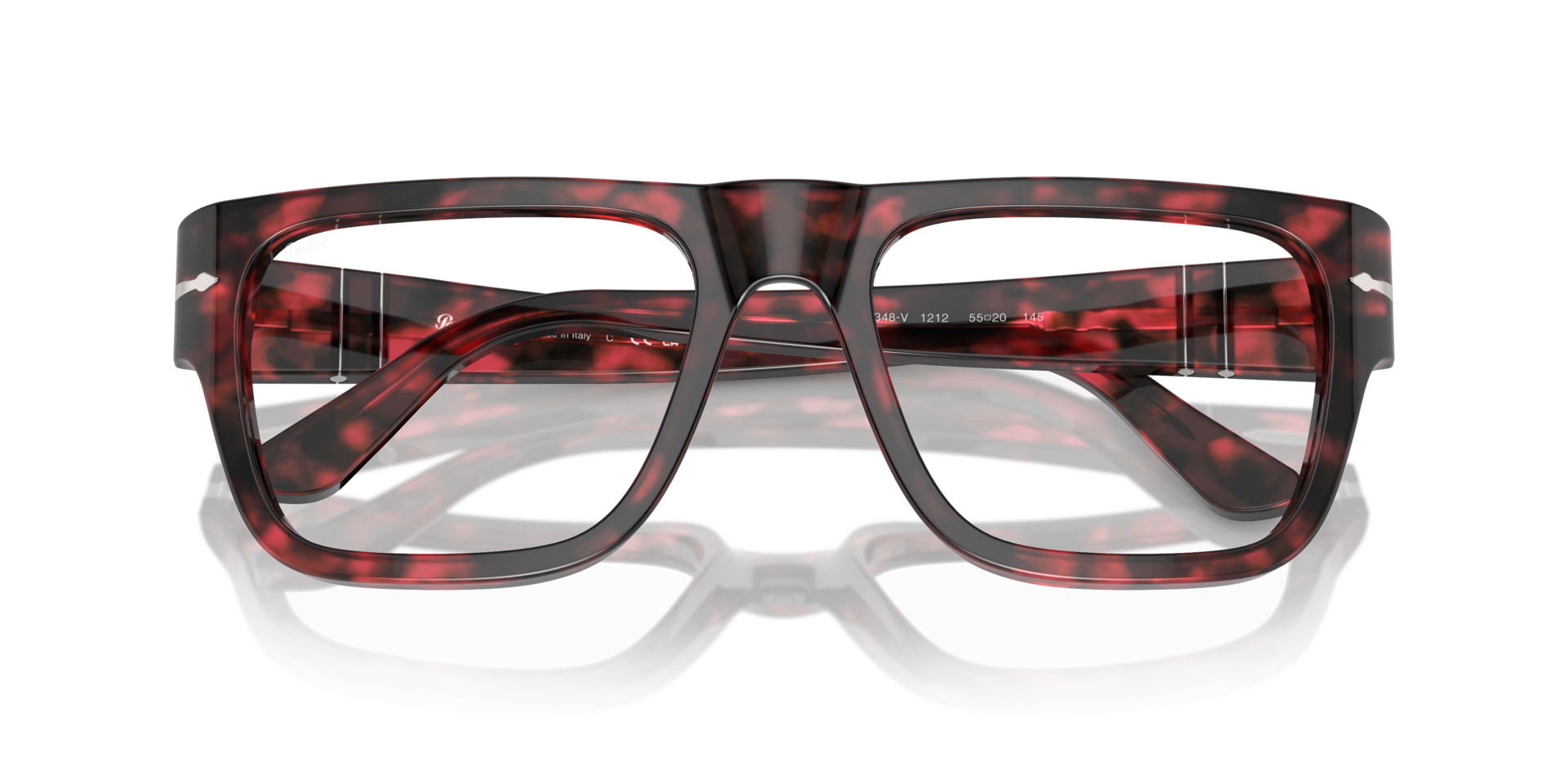 PO3348V Red Havana AcetateEyeglass Frames for Glasses Direct, Closed View