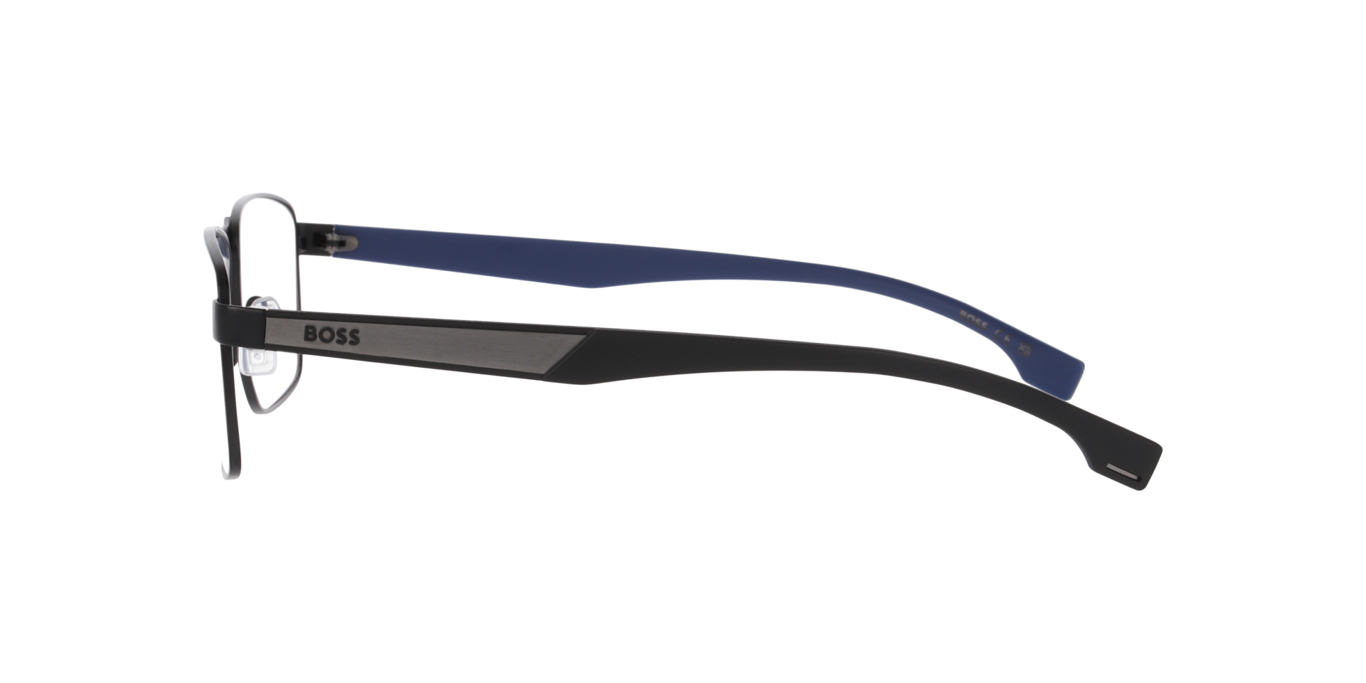 BOSS 1830 Black Matte MetalEyeglass Frames for Glasses Direct, Side View