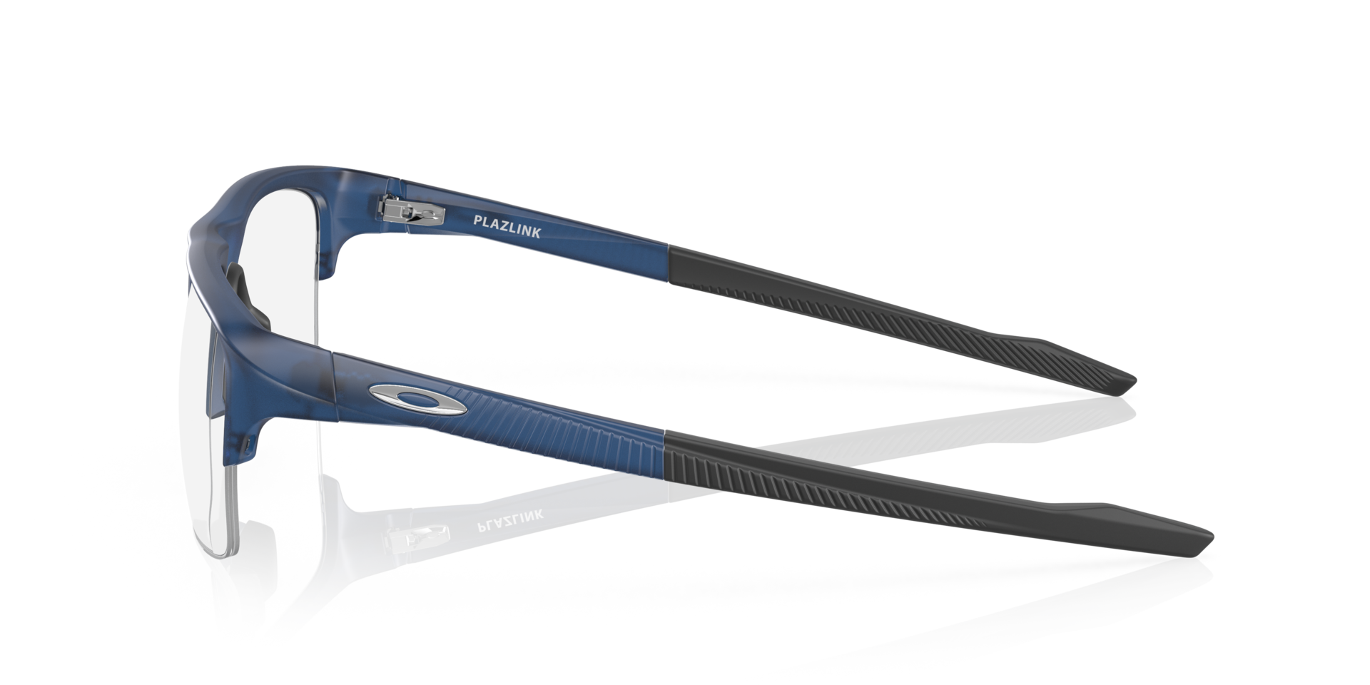 Plazlink Matte Translucent Blue PlasticSunglass Frames for Glasses Direct, Side View