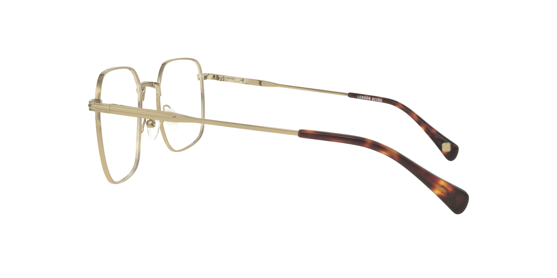 Kensal Shiny Gold MetalEyeglass Frames for Glasses Direct, Side View