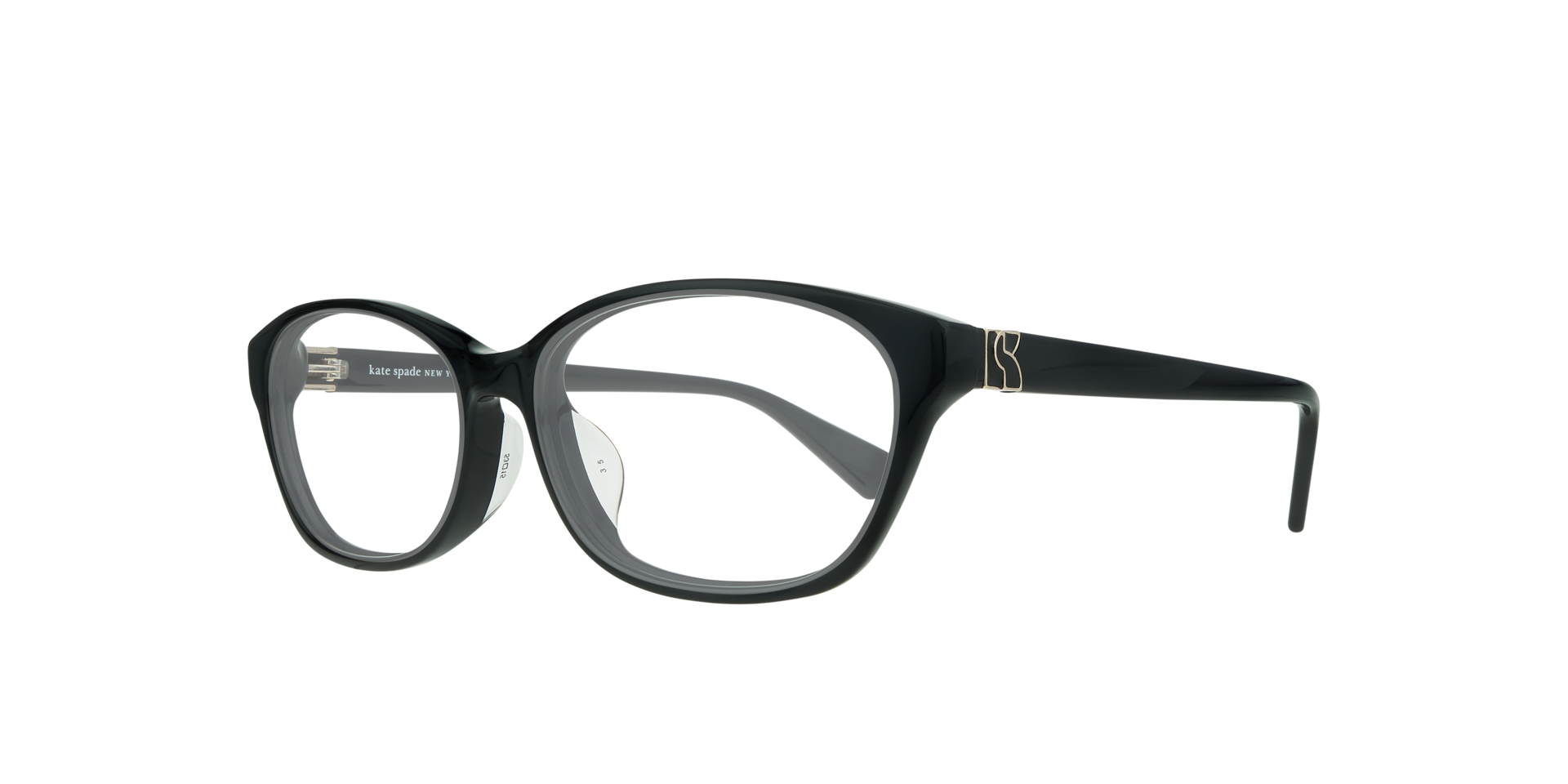 Conceta/FJ Black AcetateEyeglass Frames for Glasses Direct, Angle View