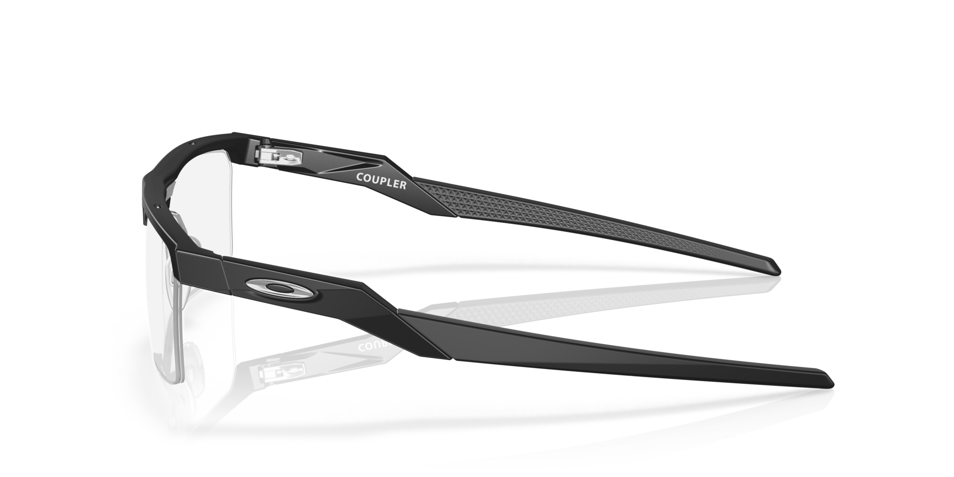 Coupler Satin Black PlasticEyeglass Frames for Glasses Direct, Side View