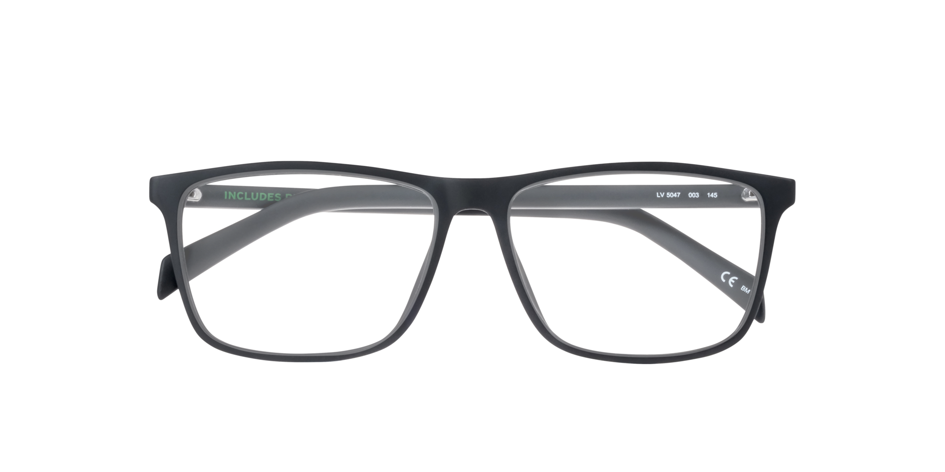 LV 5047 Black PlasticEyeglass Frames for Glasses Direct, Closed View