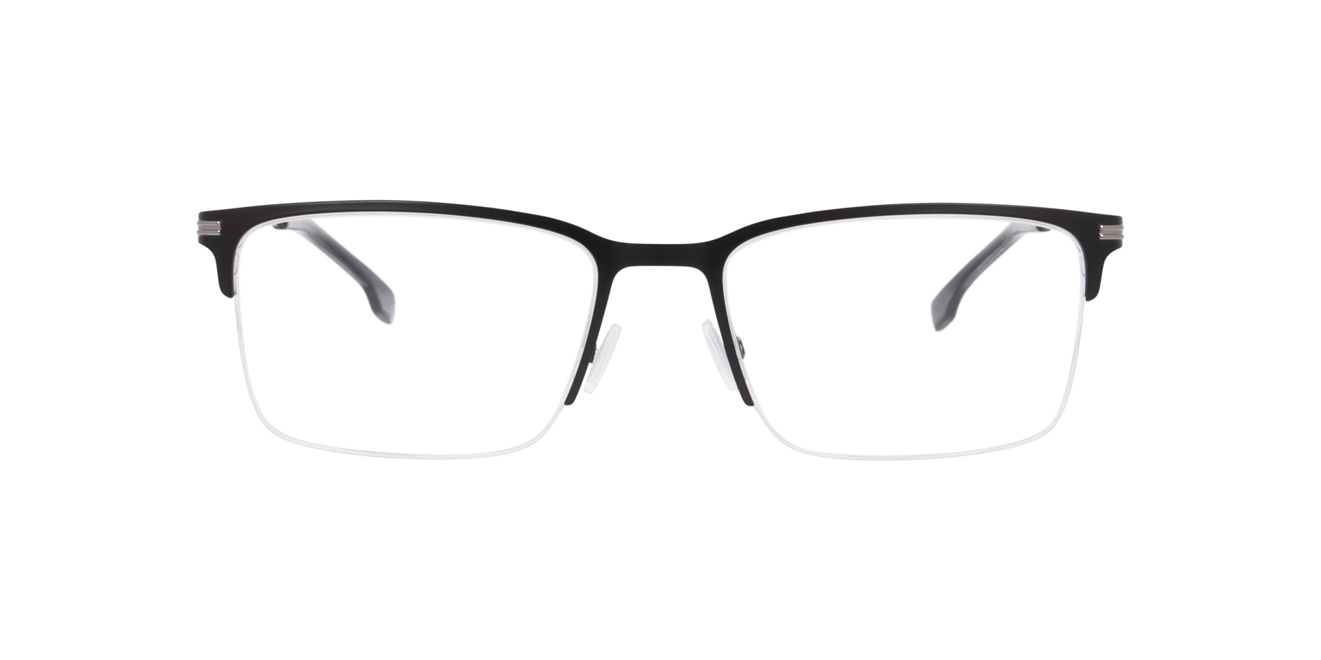 BOSS 1850 Black Matte MetalEyeglass Frames for Glasses Direct, Front View