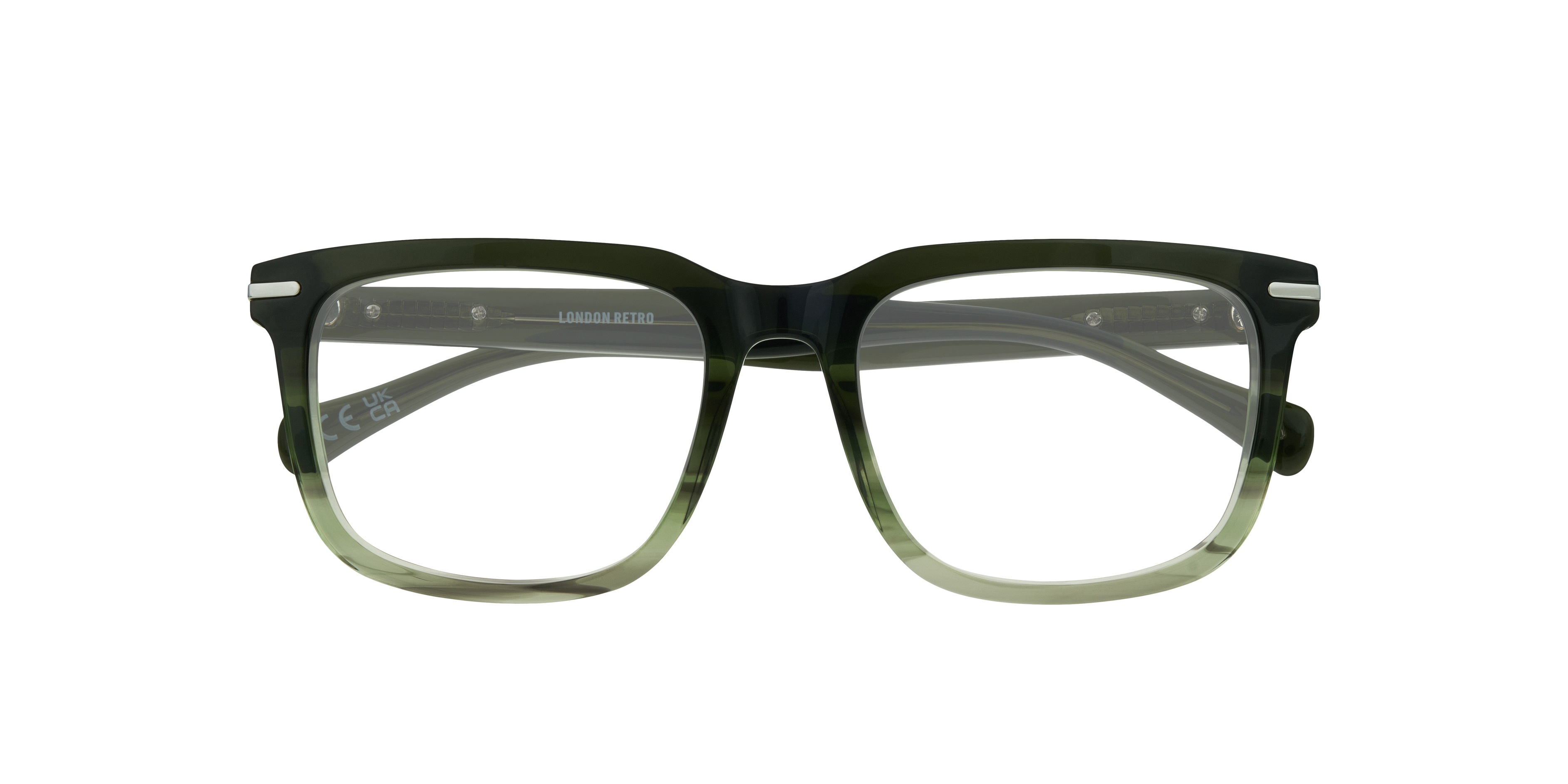 Kenton Gradient Horn Green AcetateEyeglass Frames for Glasses Direct, Closed View