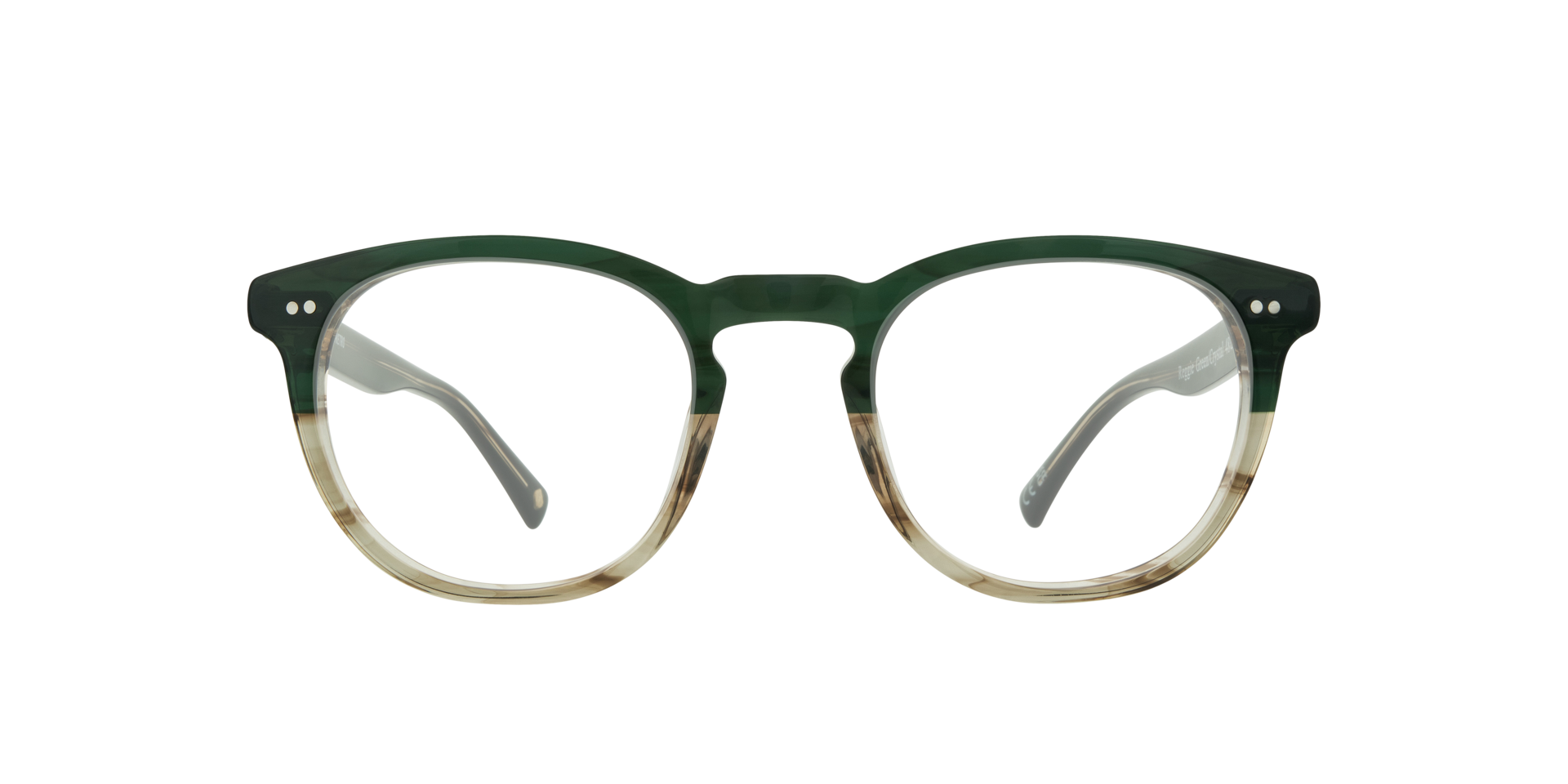 Reggie Green & Crystal AcetateEyeglass Frames for Glasses Direct, Front View