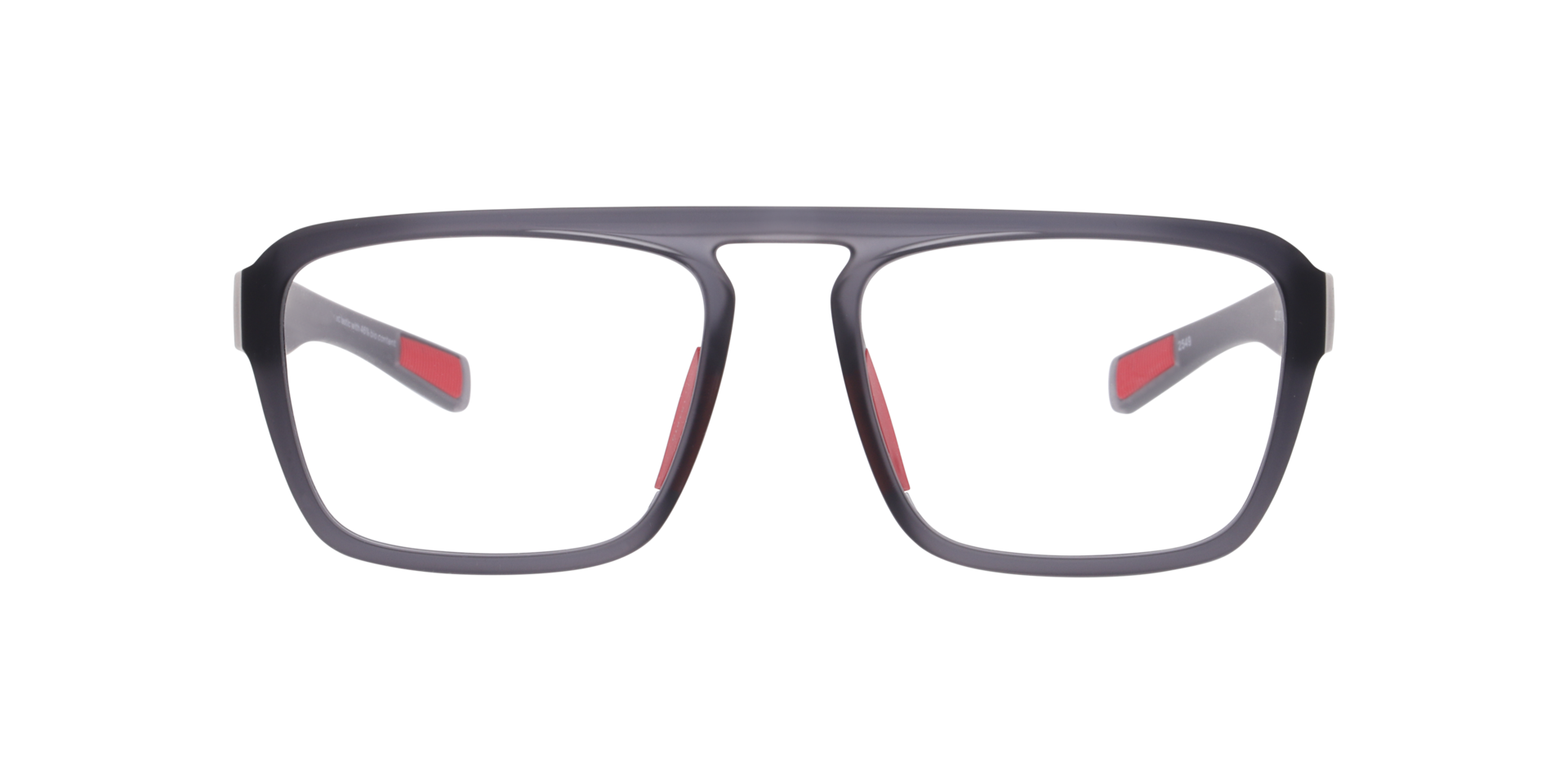Matty Matte Transparent Dark Grey PlasticEyeglass Frames for Glasses Direct, Front View