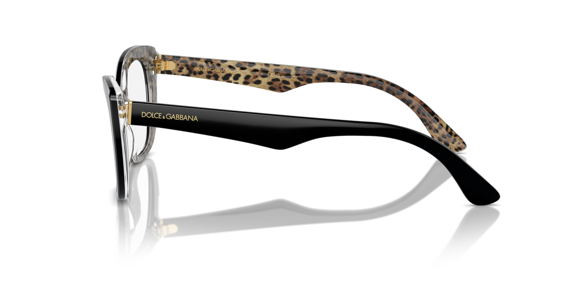 DG3360 Black On Leo Brown AcetateEyeglass Frames for Glasses Direct, Side View