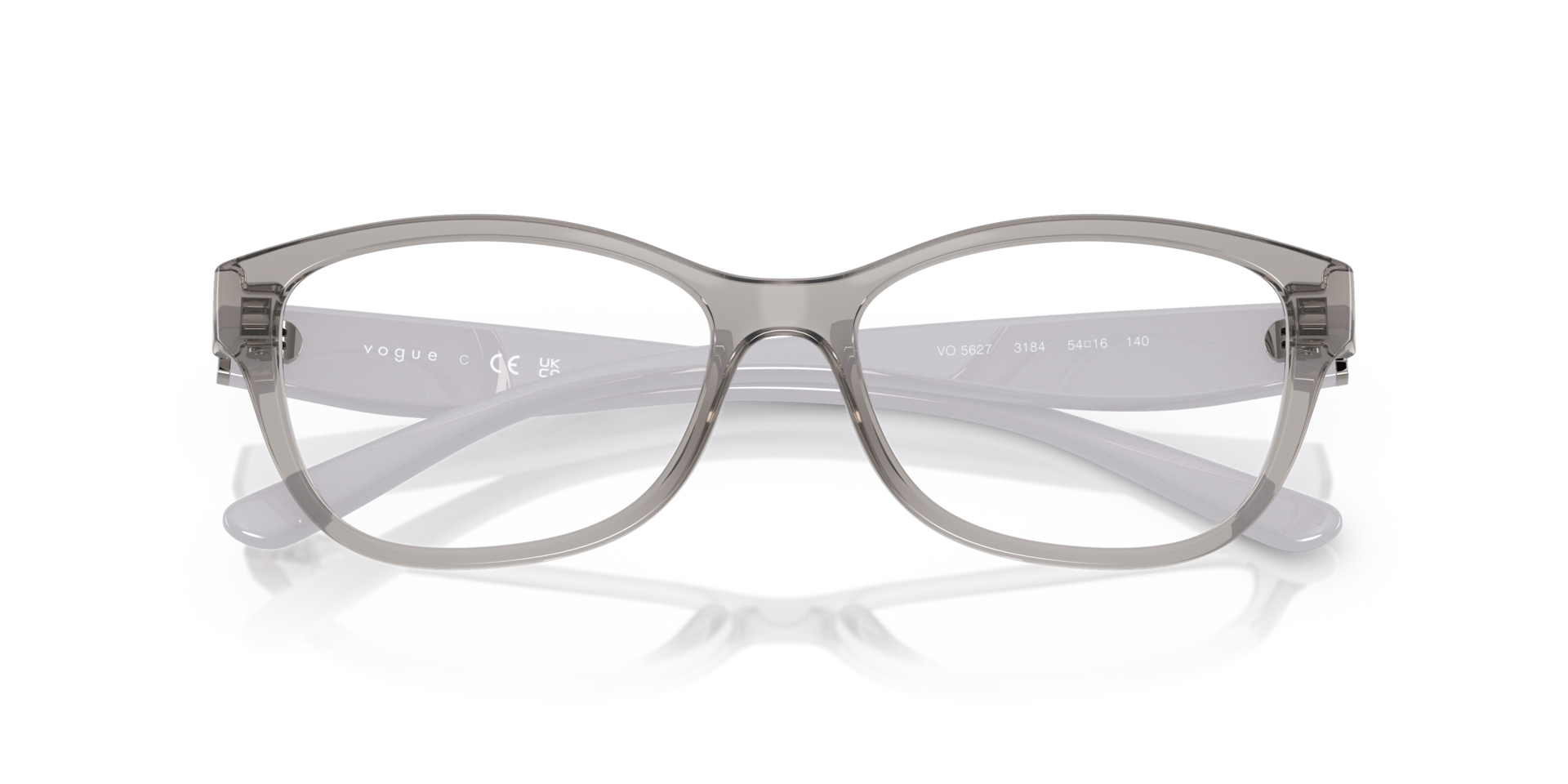 VO5627 Transparent Grey PlasticEyeglass Frames for Glasses Direct, Closed View