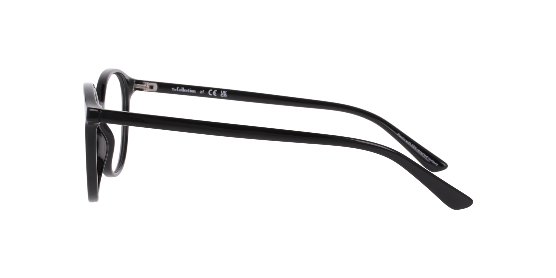 Nadia Black PlasticEyeglass Frames for Glasses Direct, Side View