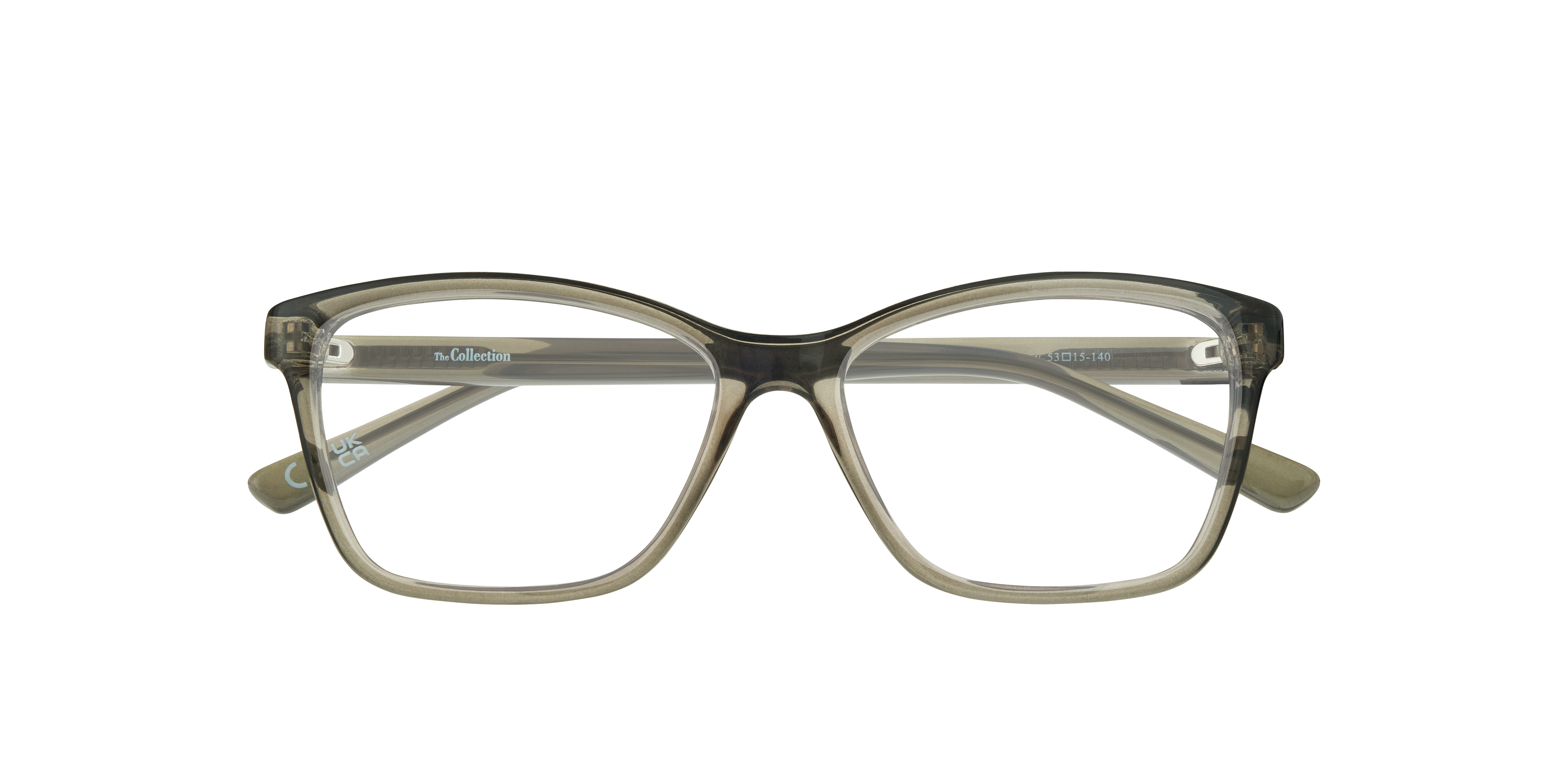 Kara Crystal Grey PlasticEyeglass Frames for Glasses Direct, Closed View
