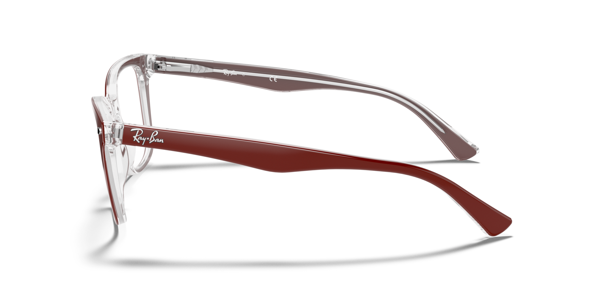 RB5285 Bordeaux On Transparent AcetateEyeglass Frames for Glasses Direct, Side View