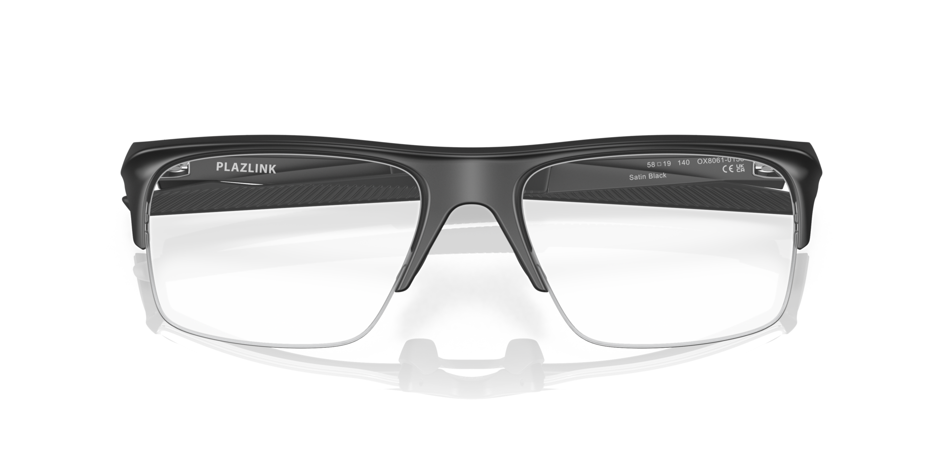Plazlink Satin Black PlasticSunglass Frames for Glasses Direct, Closed View