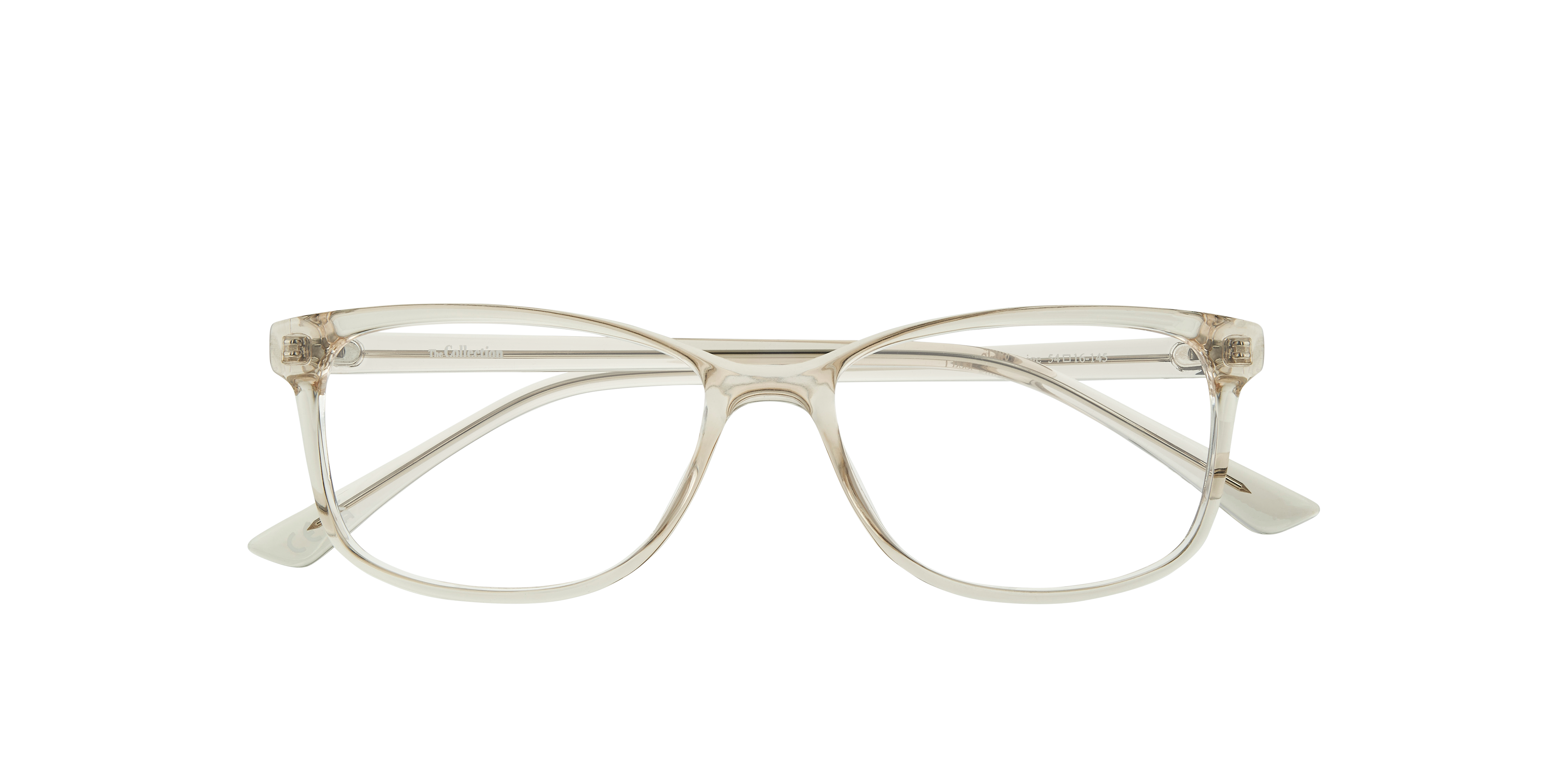 Livvy Shiny Beige PlasticEyeglass Frames for Glasses Direct, Closed View