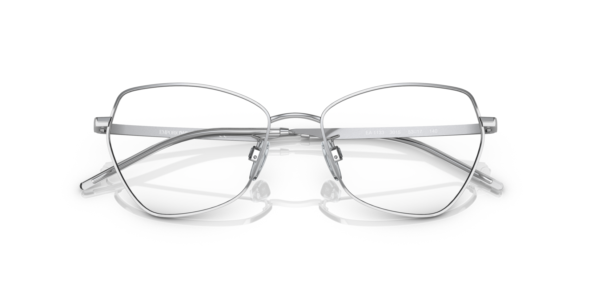 EA1133 Shiny Silver MetalEyeglass Frames for Glasses Direct, Closed View