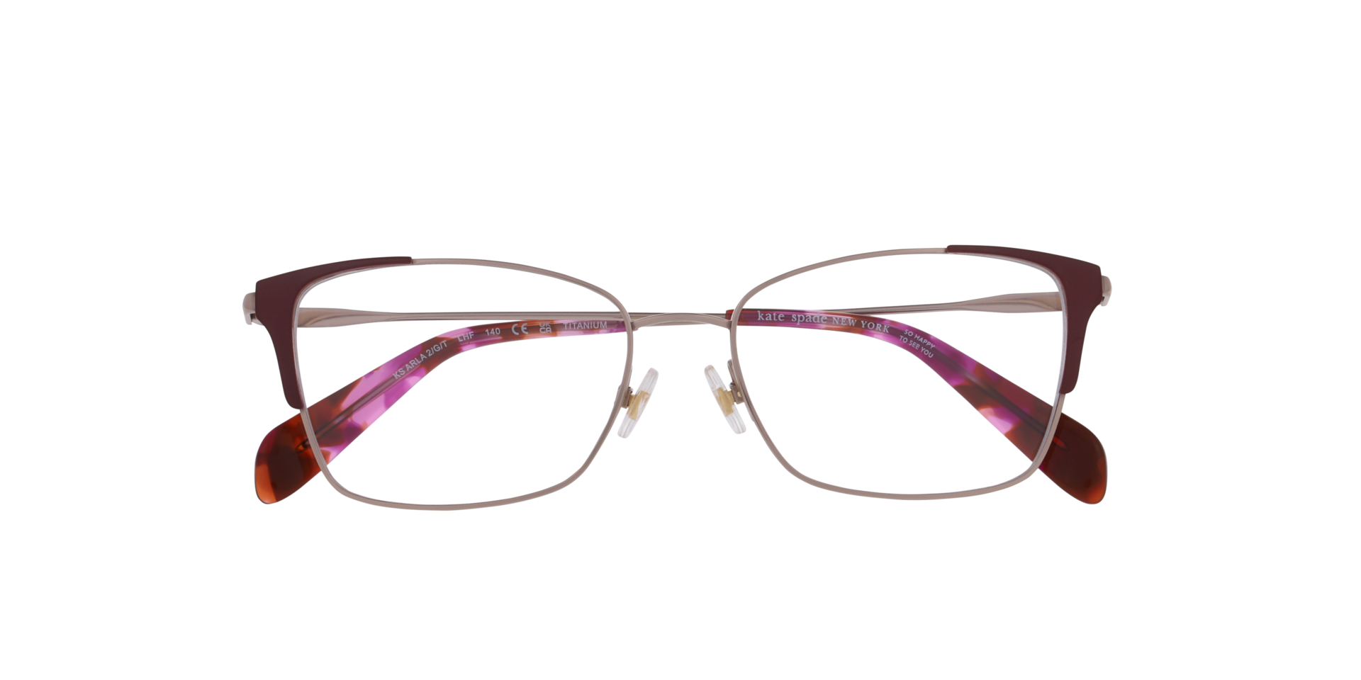 KS ARLA 2/G/T Burgundy TitaniumEyeglass Frames for Glasses Direct, Closed View