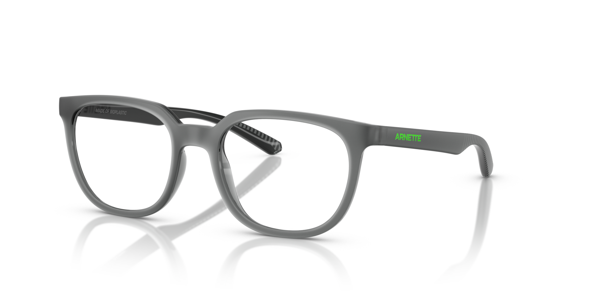 AN7263 Transparent Grey Matte & Shiny PlasticEyeglass Frames for Glasses Direct, Angle View