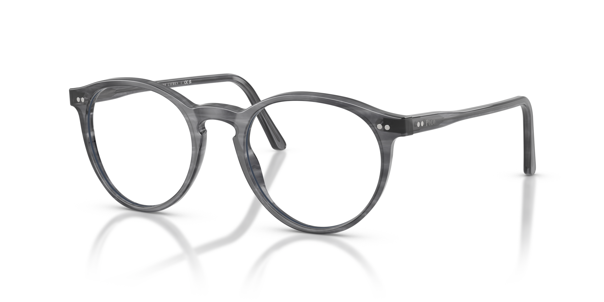 PH2083 Shiny Striped Grey AcetateEyeglass Frames for Glasses Direct, Angle View