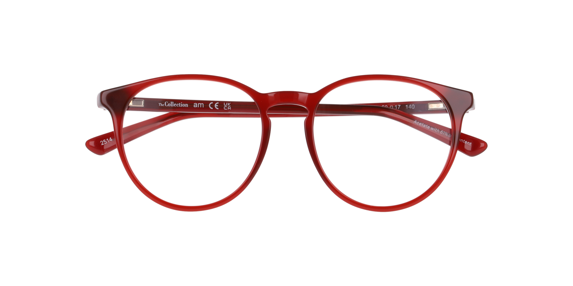 Nolan Transparent Red AcetateEyeglass Frames for Glasses Direct, Closed View
