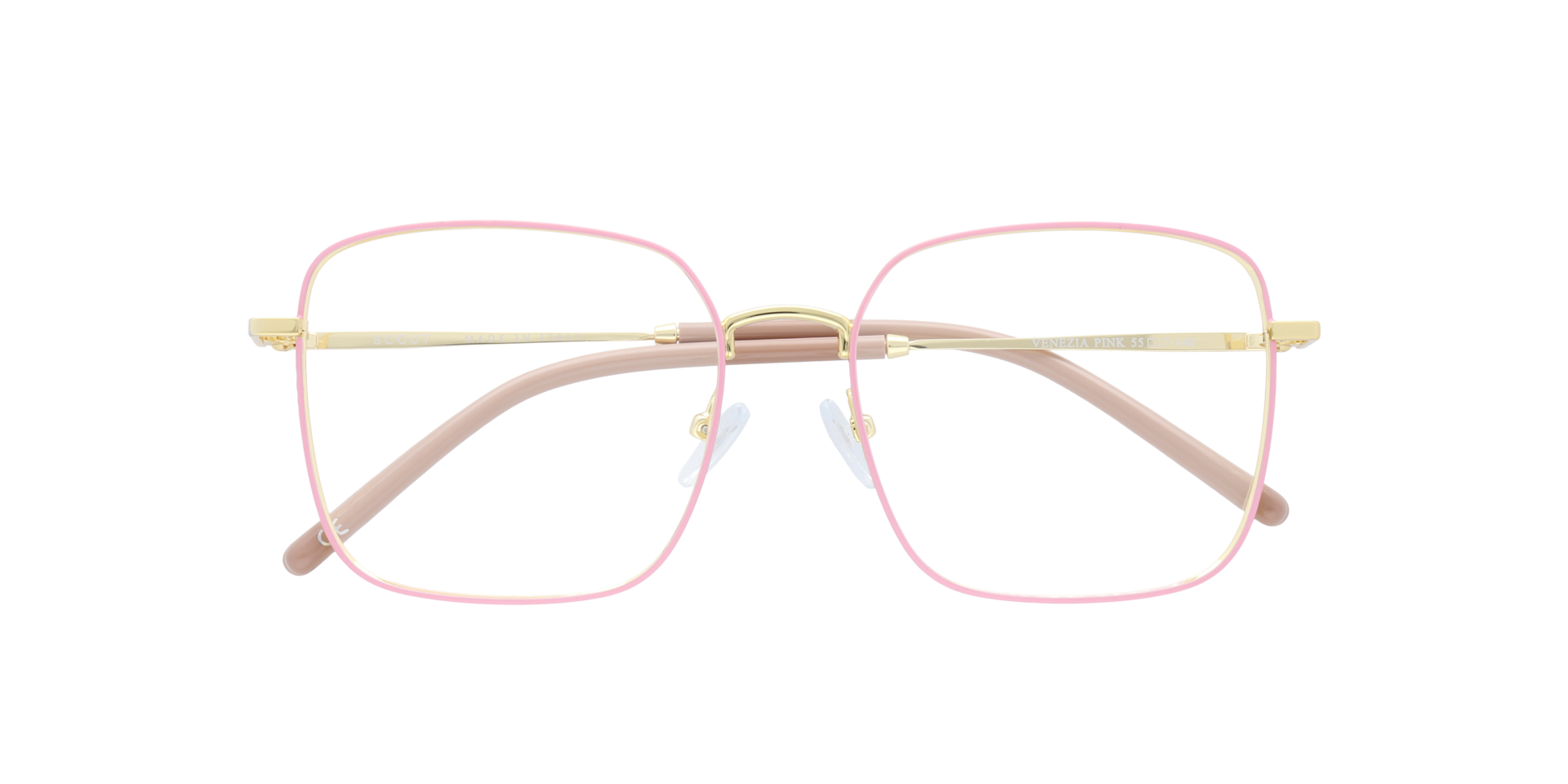 Venezia Pink MetalEyeglass Frames for Glasses Direct, Closed View